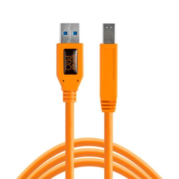 Tether Tools TetherPro USB 3.0 to Male B 15' High-Visibility Orange