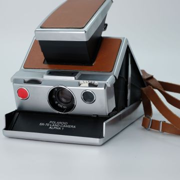 Used Polaroid SX-70 Camera Leather Covering, Good Condition